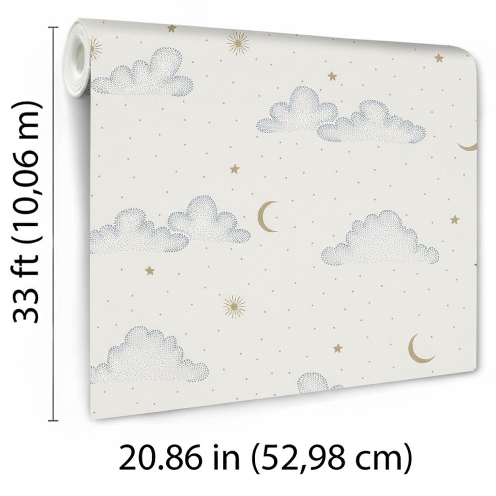 Veer Decor Moonlit Mist White Wallpaper