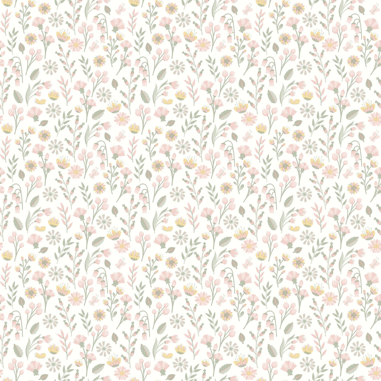 Veer Decor Blushed Meadow Pink Pastel Wallpaper