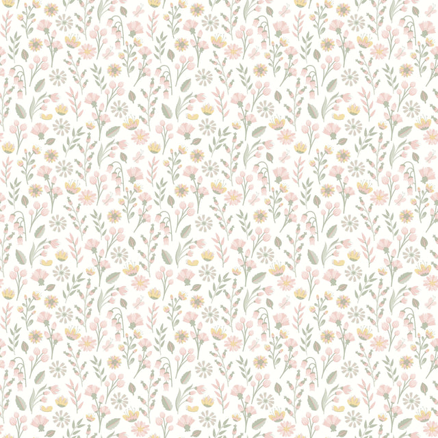 Veer Decor Blushed Meadow Pink Pastel Wallpaper