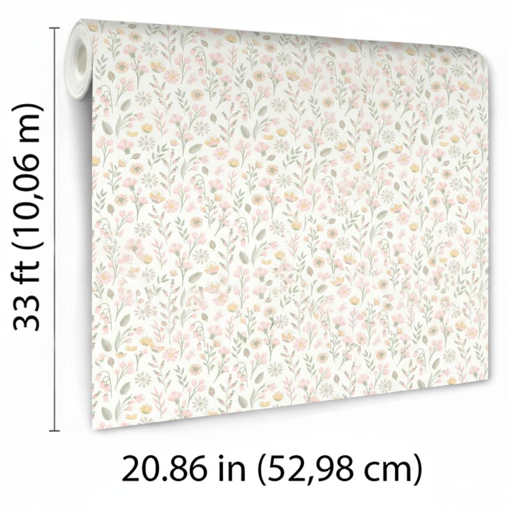 Veer Decor Blushed Meadow Pink Pastel Wallpaper