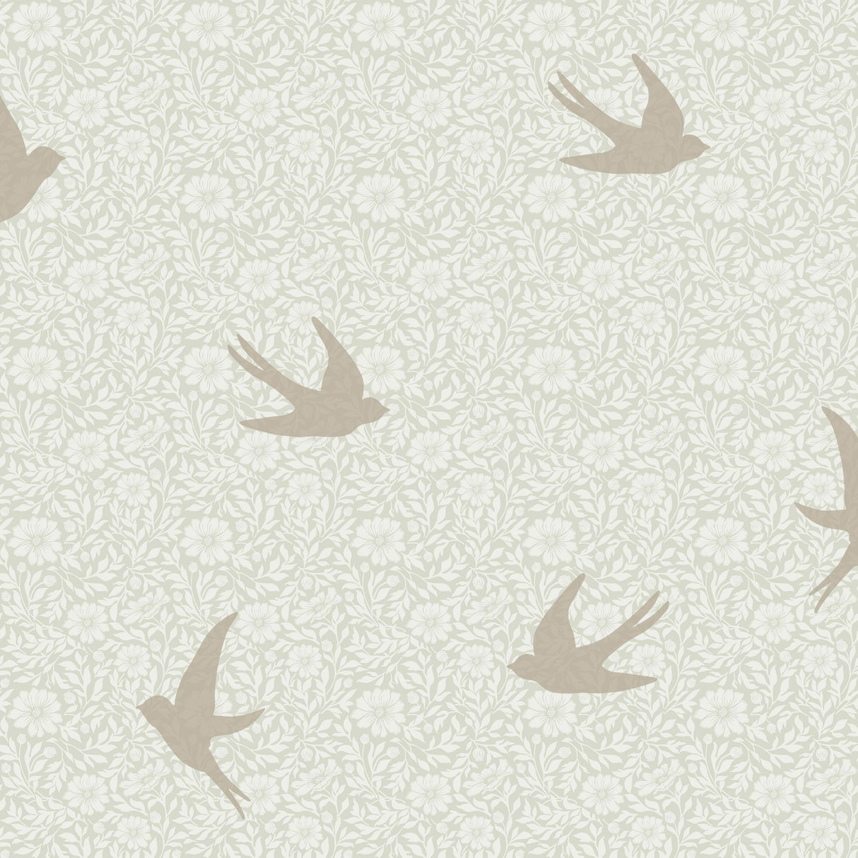 Veer Decor Sparrow Silhouettes Green Wallpaper