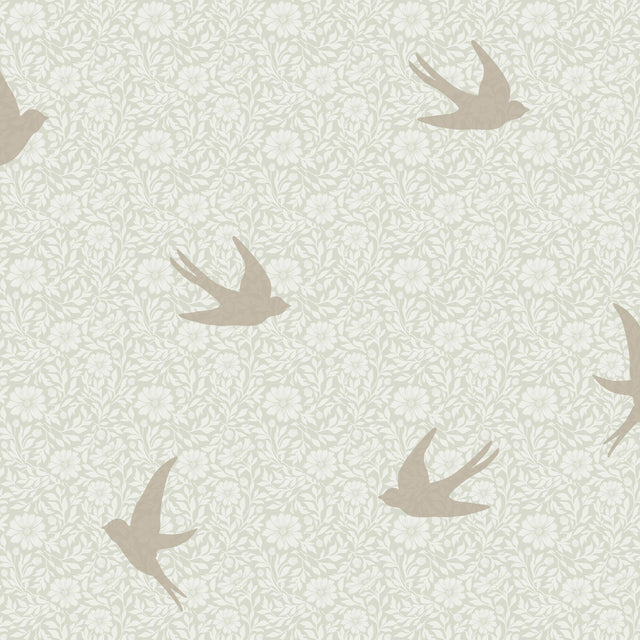 Veer Decor Sparrow Silhouettes Green Wallpaper