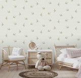 Veer Decor Sparrow Silhouettes Green Wallpaper