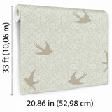 Veer Decor Sparrow Silhouettes Green Wallpaper