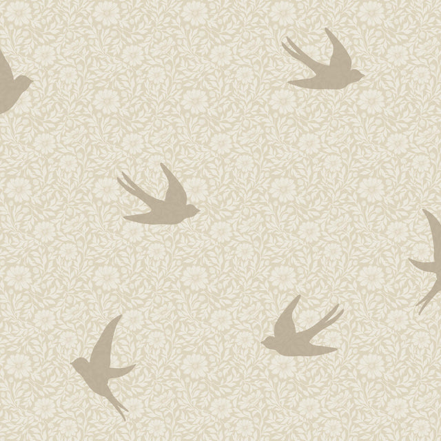 Veer Decor Sparrow Silhouettes Beige Wallpaper