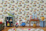 Veer Decor Little Builders Grey Wallpaper