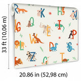 Veer Decor Animal Alphabet Multicolor Wallpaper