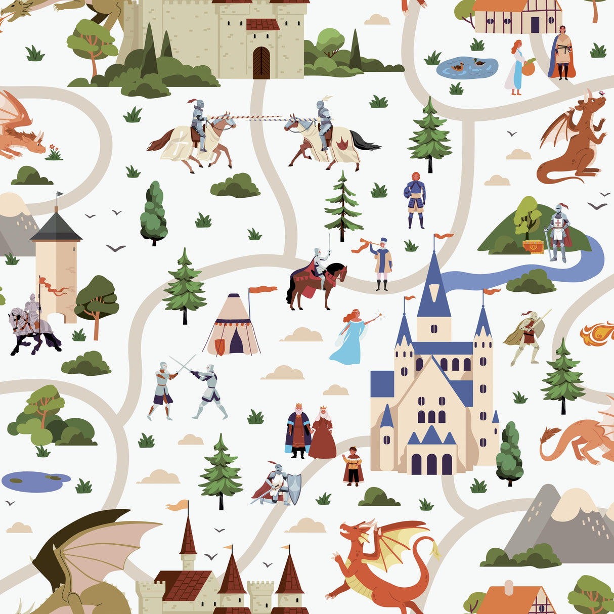 Veer Decor Knights Adventures Multicolor Wallpaper