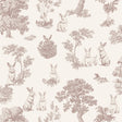 Veer Decor Cottontails Bunny Toile Red Wallpaper