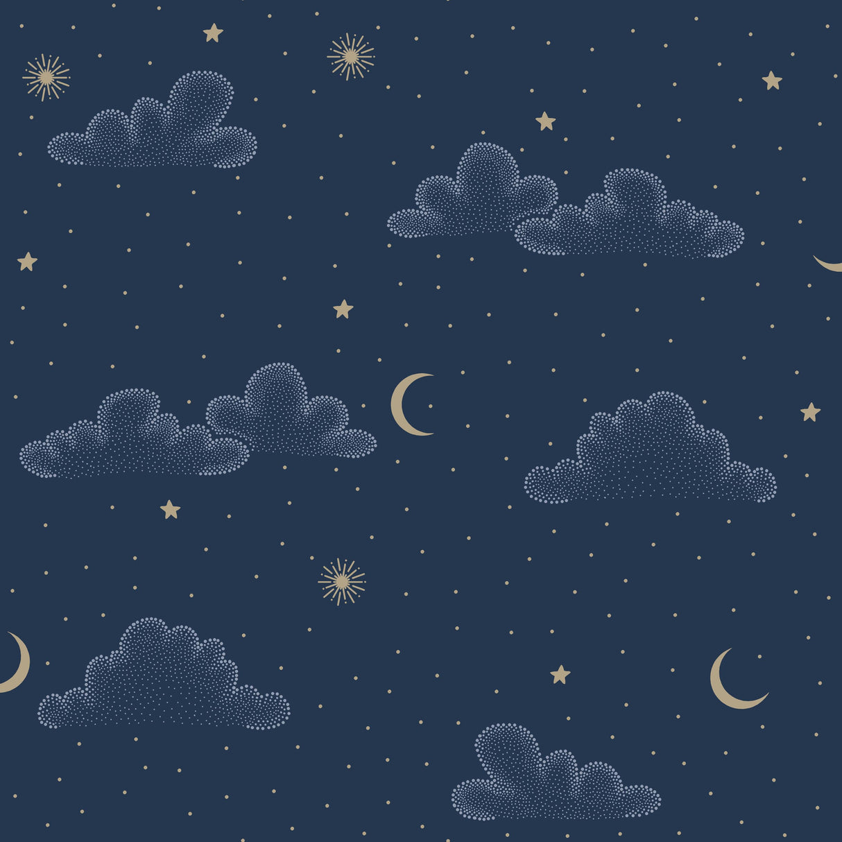 Veer Decor Moonlit Mist Navy Blue Wallpaper