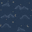 Veer Decor Moonlit Mist Navy Blue Wallpaper