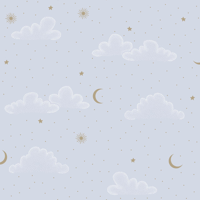 Veer Decor Moonlit Mist Blue Wallpaper