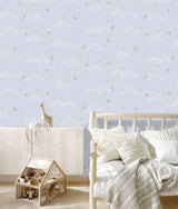 Veer Decor Moonlit Mist Blue Wallpaper