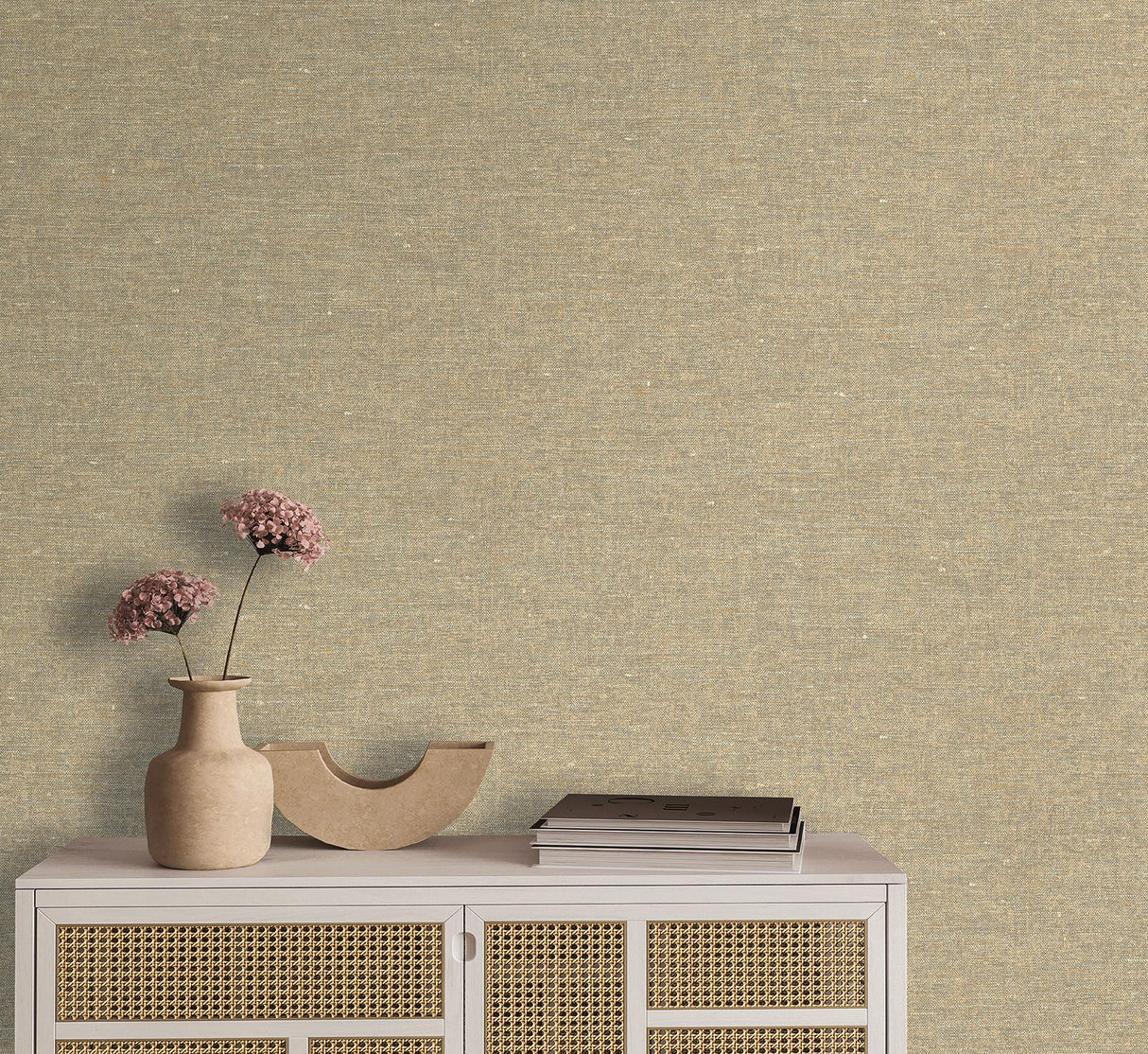 Veer Decor Faux Hemp Texture Warm Beige Wallpaper