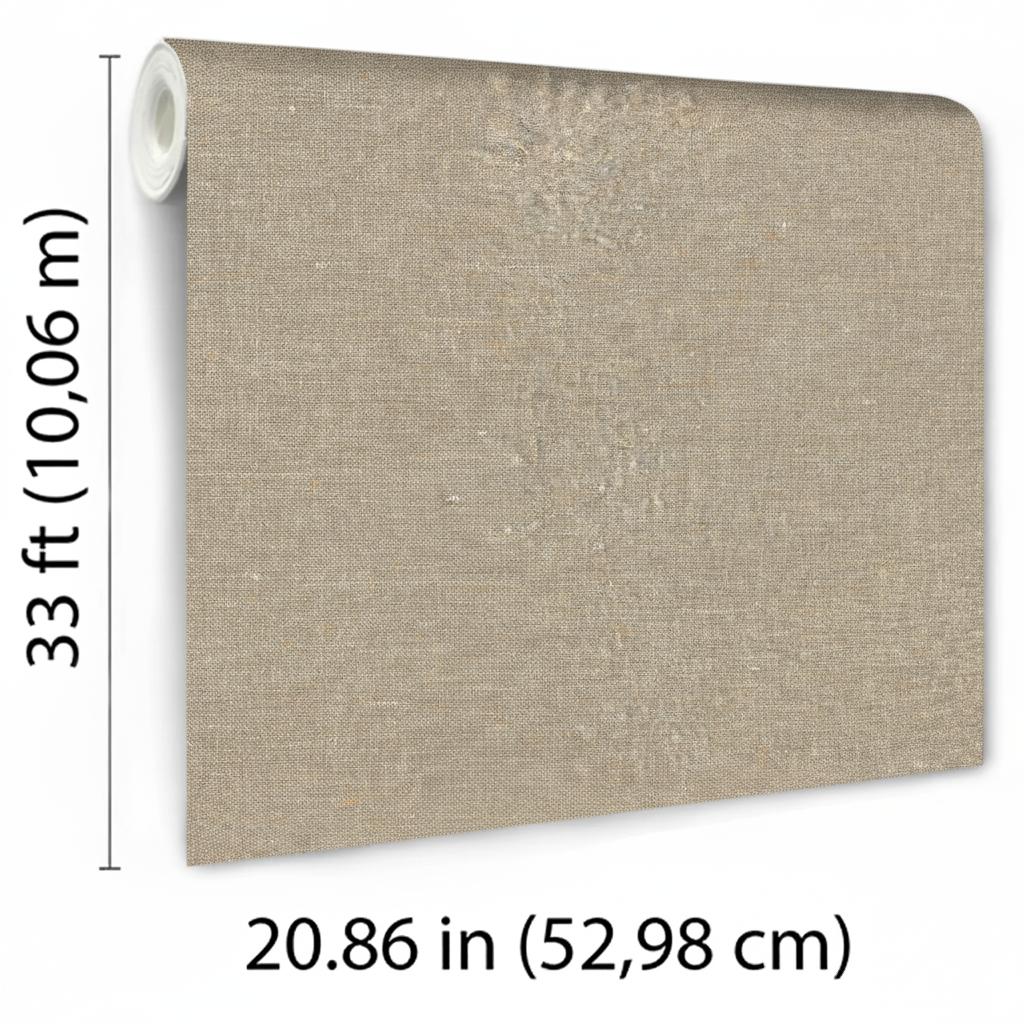 Veer Decor Faux Hemp Texture Warm Grey Wallpaper