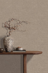 Veer Decor Faux Hemp Texture Roasted Cashew Wallpaper