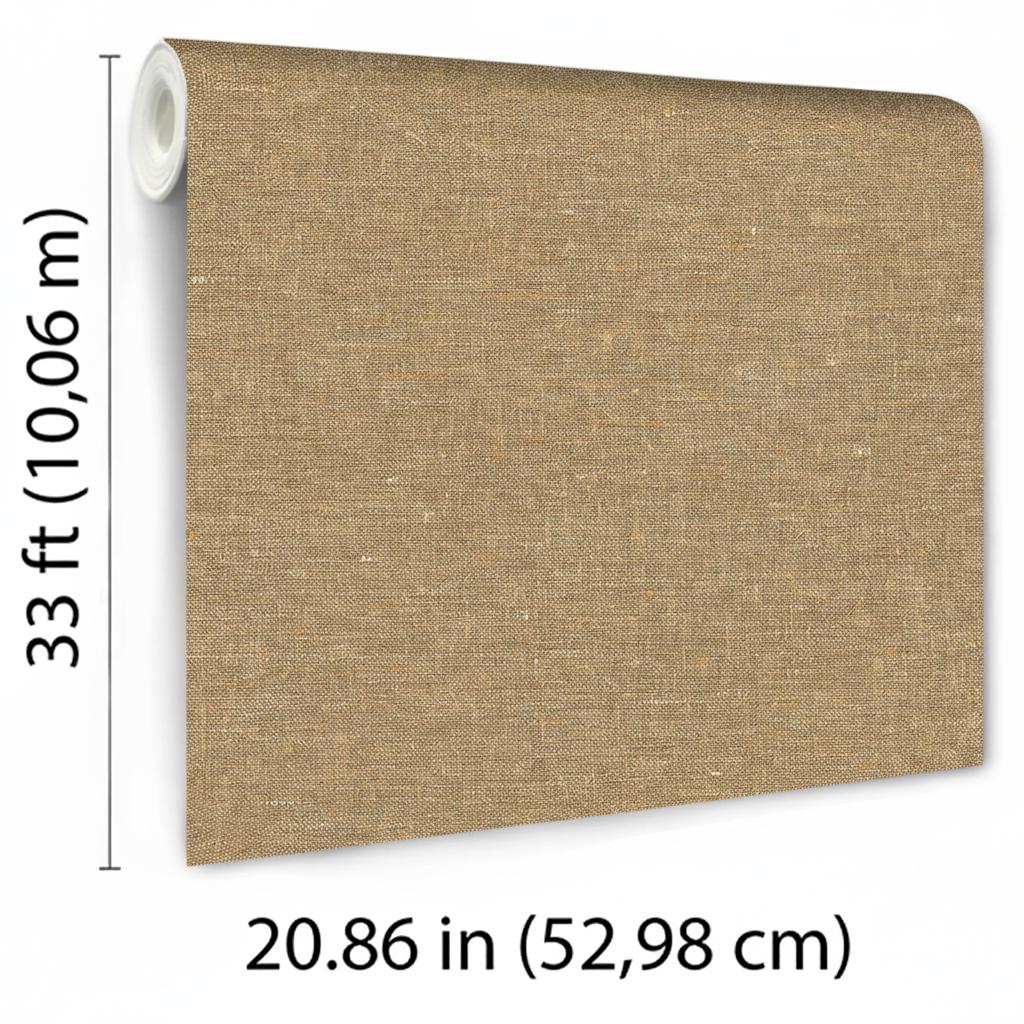 Veer Decor Faux Hemp Texture Ocher Wallpaper