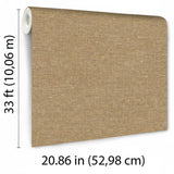 Veer Decor Faux Hemp Texture Ocher Wallpaper
