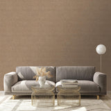 Veer Decor Faux Hemp Texture Imperial Brown Wallpaper