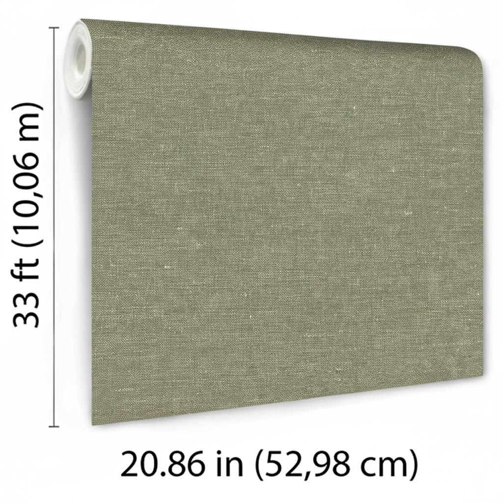 Veer Decor Faux Hemp Texture Oil Green Wallpaper