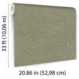 Veer Decor Faux Hemp Texture Oil Green Wallpaper