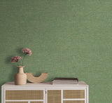 Veer Decor Faux Hemp Texture Oil Green Wallpaper
