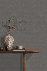 Veer Decor Faux Hemp Texture Anthracite Wallpaper