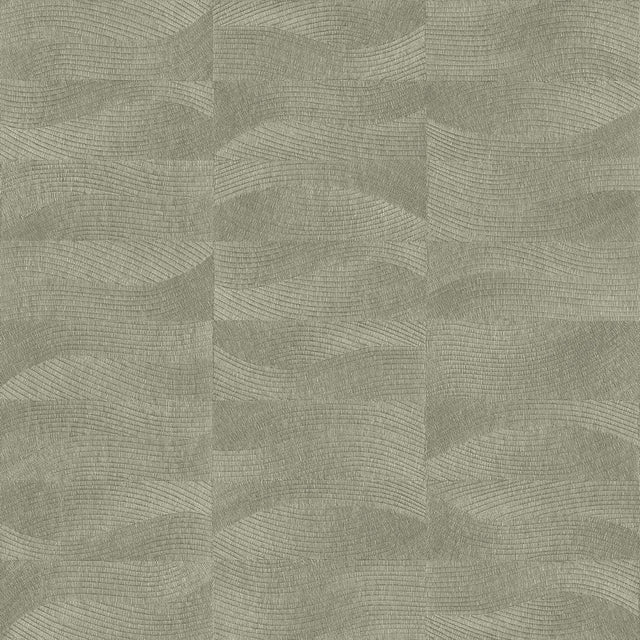 Veer Decor Terra Tide Geo Texture Oil Green Wallpaper