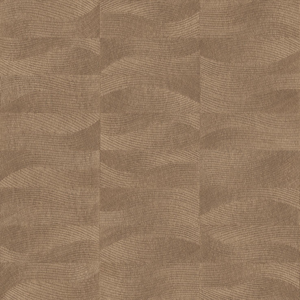 Veer Decor Terra Tide Geo Texture Imperial Browm Wallpaper