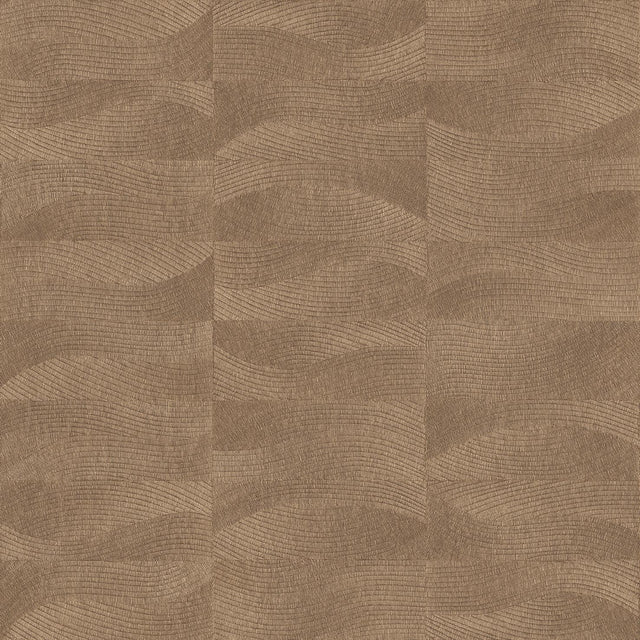 Veer Decor Terra Tide Geo Texture Imperial Browm Wallpaper