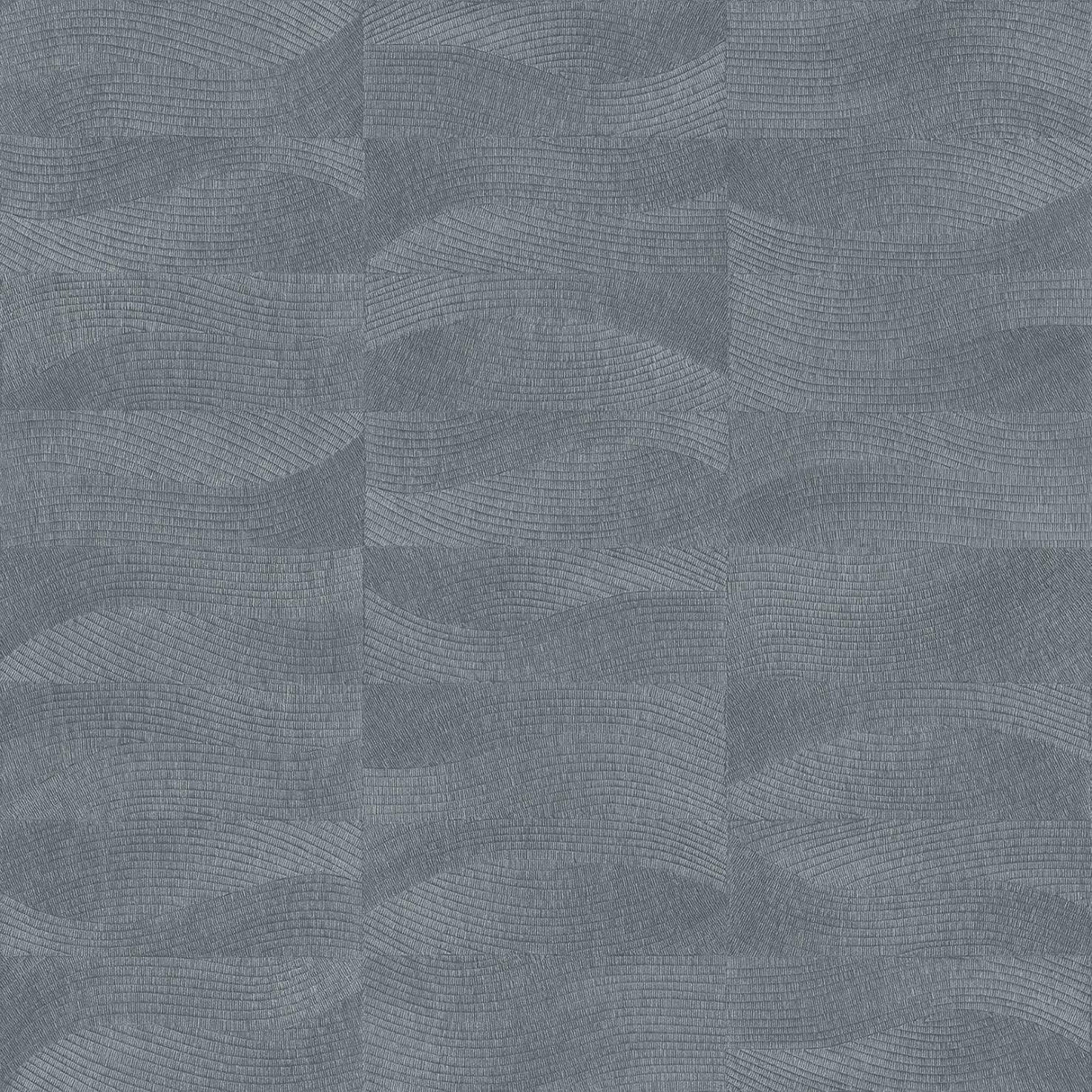 Veer Decor Terra Tide Geo Texture Blue Fusion Wallpaper