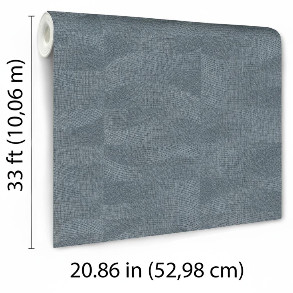 Veer Decor Terra Tide Geo Texture Blue Fusion Wallpaper
