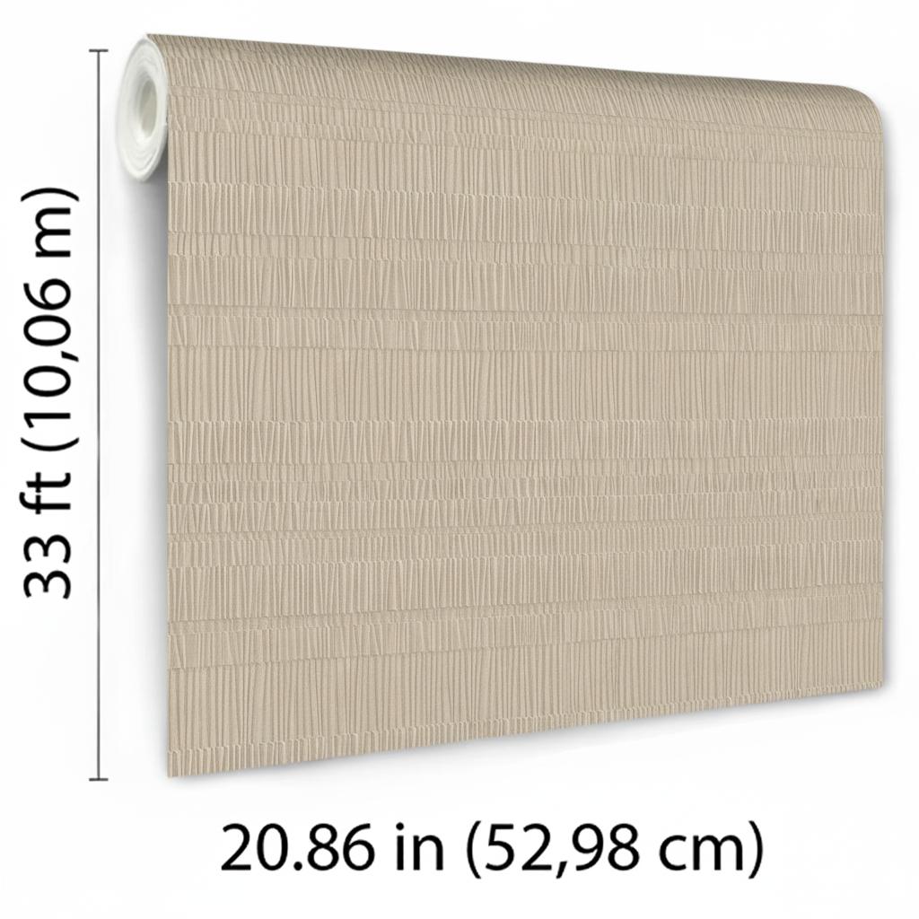 Veer Decor Pleated Origami Texture Almond Milk Wallpaper