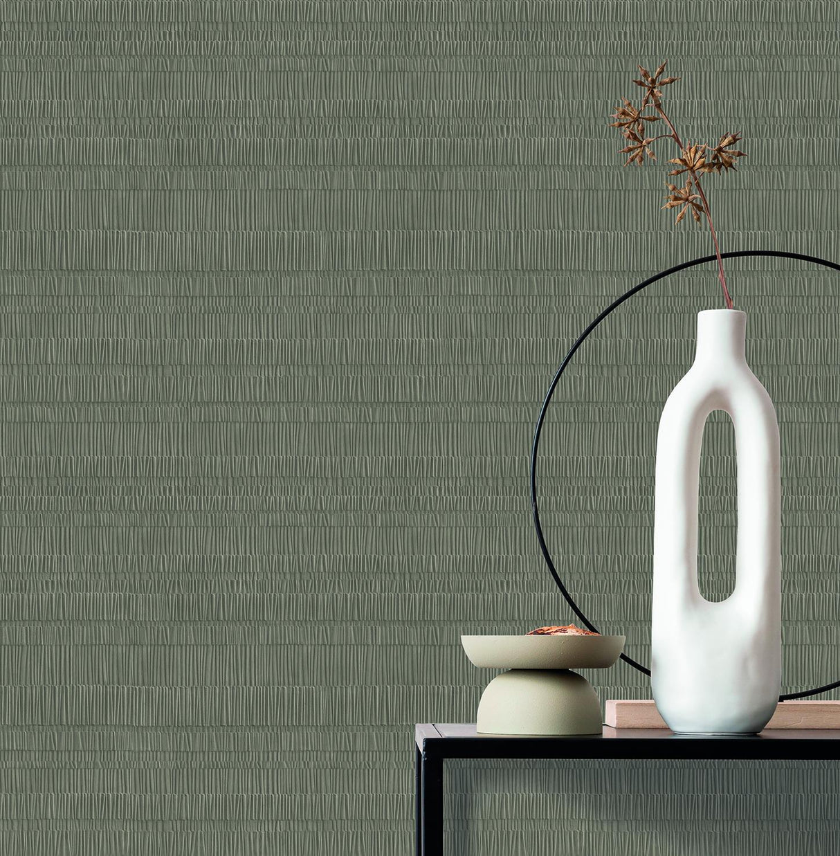 Veer Decor Pleated Origami Texture Roasted Cashew Wallpaper
