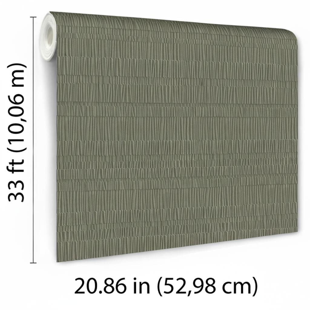 Veer Decor Pleated Origami Texture Deep Green Wallpaper