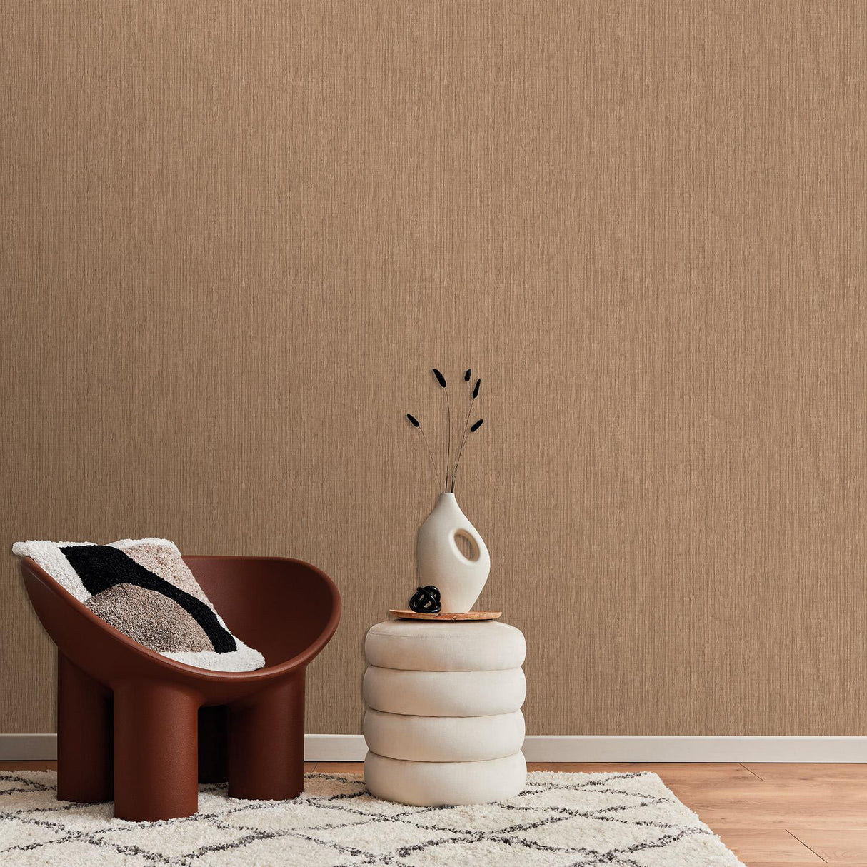 Veer Decor Sienna Strand Texture Chestnut Wallpaper