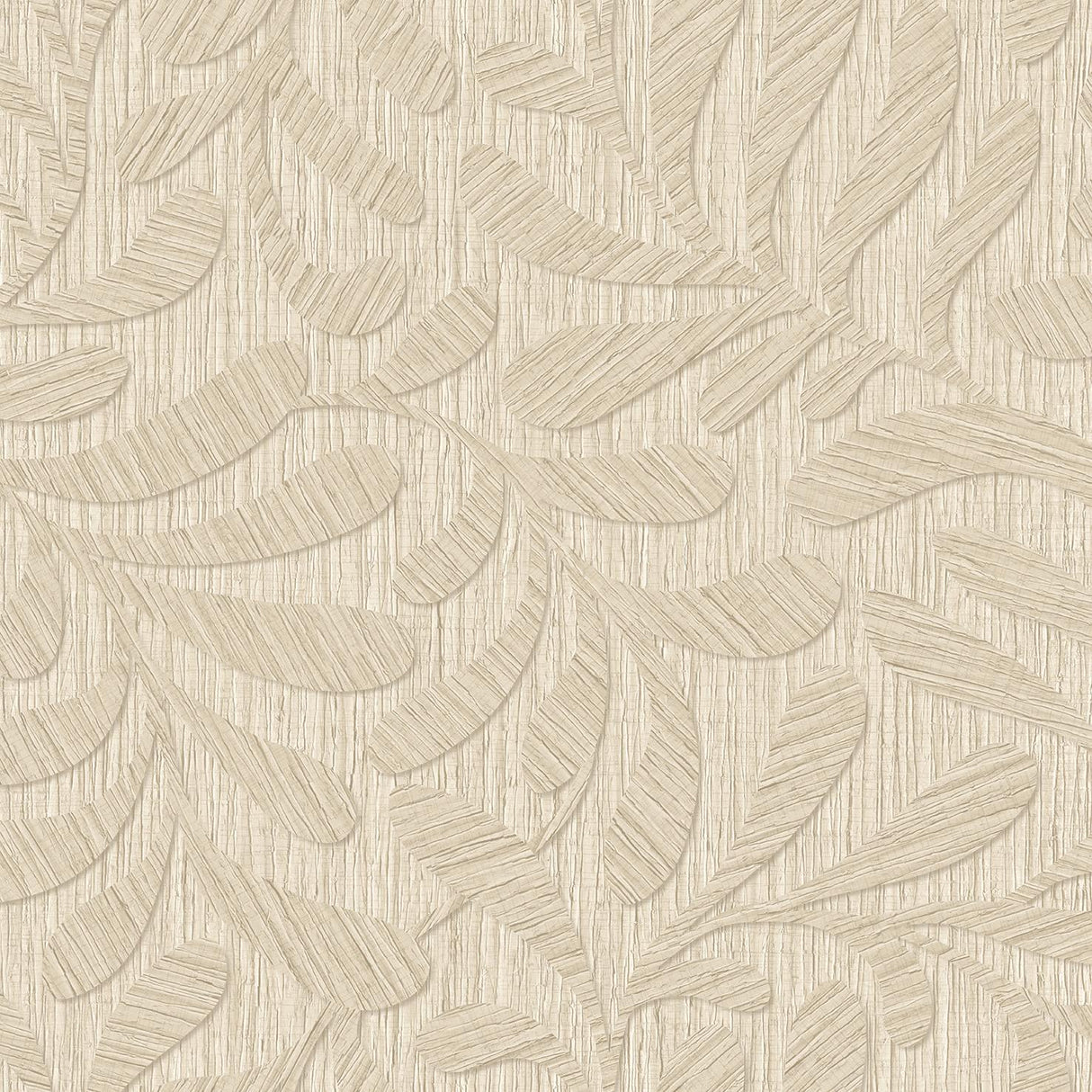 Veer Decor Carved Foliage Natural Wallpaper
