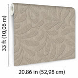 Veer Decor Carved Foliage Warm Grey Wallpaper