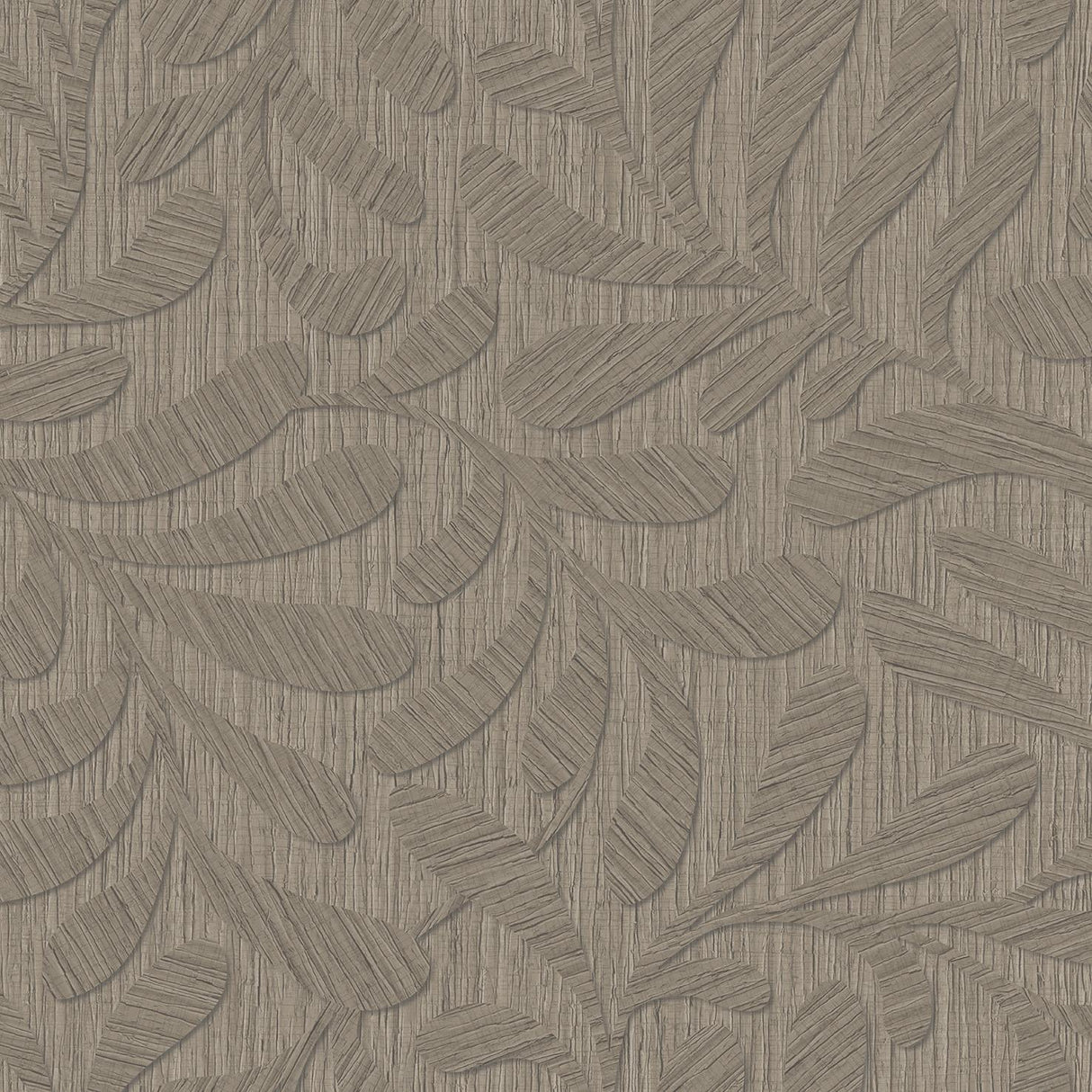 Veer Decor Carved Foliage Roasted Cashew Wallpaper