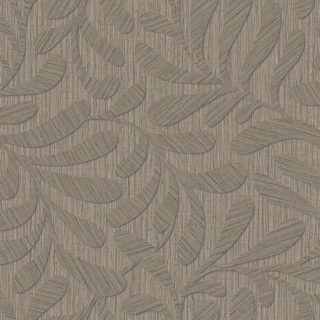 Veer Decor Carved Foliage Roasted Cashew Wallpaper