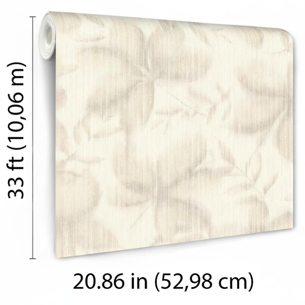 Veer Decor Vellum Leaf Cream Wallpaper