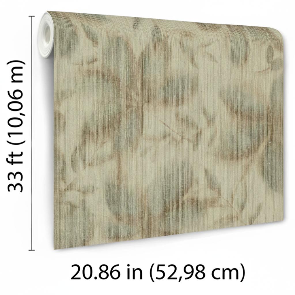 Veer Decor Vellum Leaf Oil Green Wallpaper