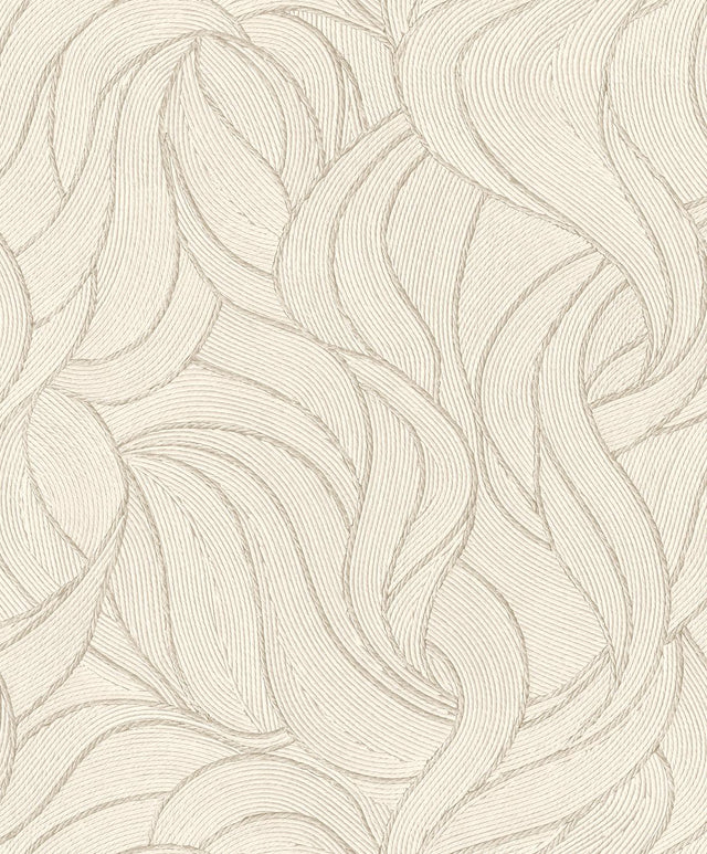 Veer Decor Woven Drift White Wallpaper