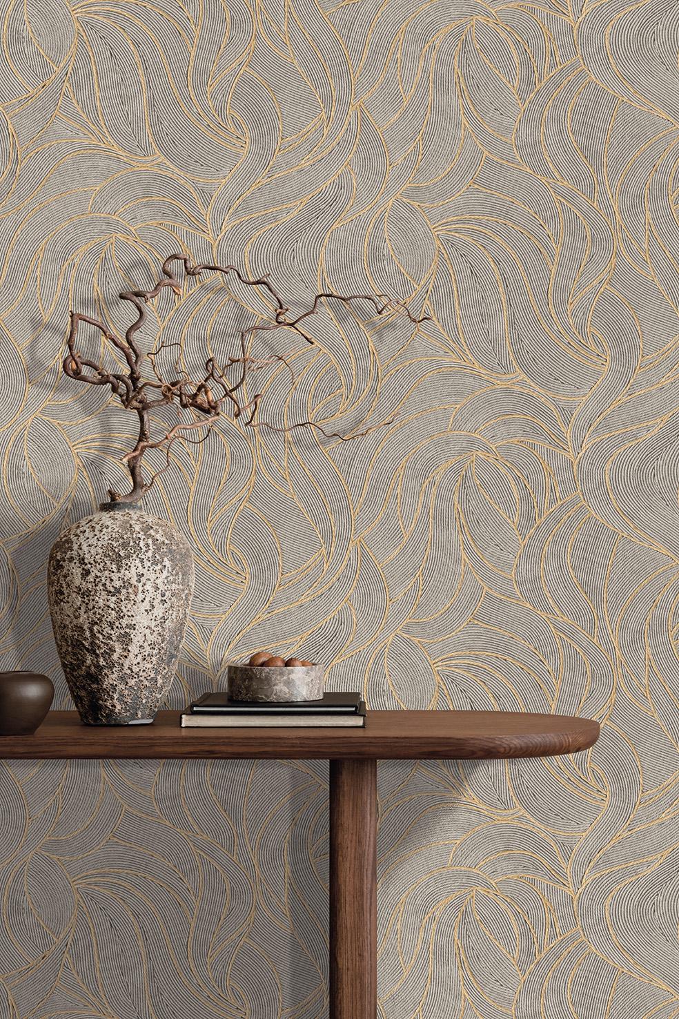 Veer Decor Woven Drift White Wallpaper