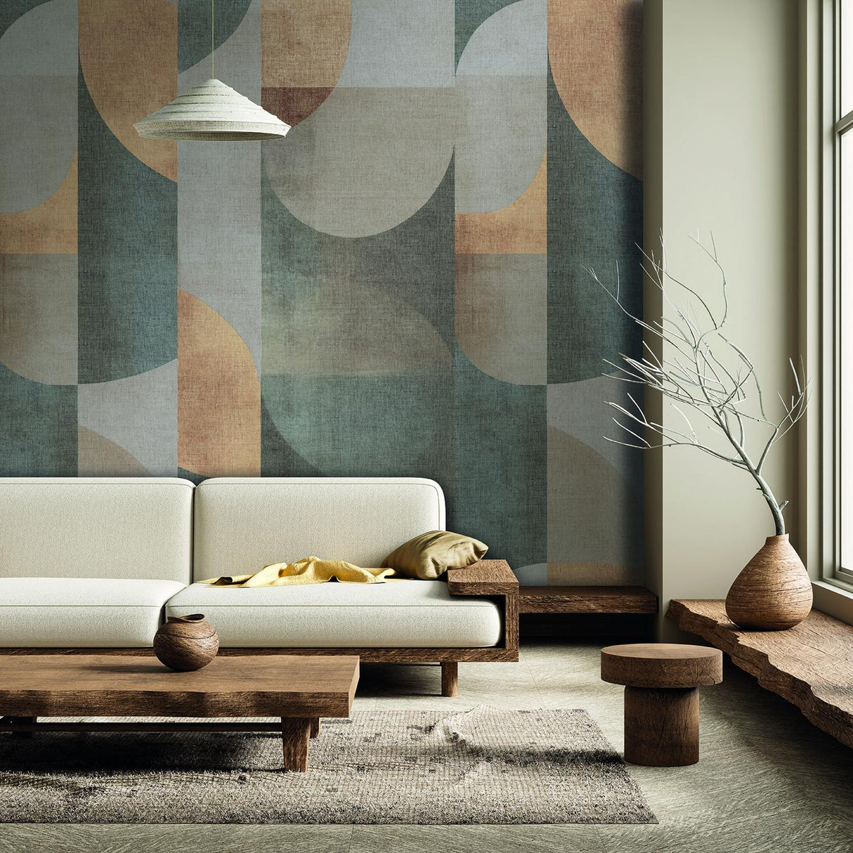 Veer Decor Abstract Arch Roasted Cashew Wallpaper Mural
