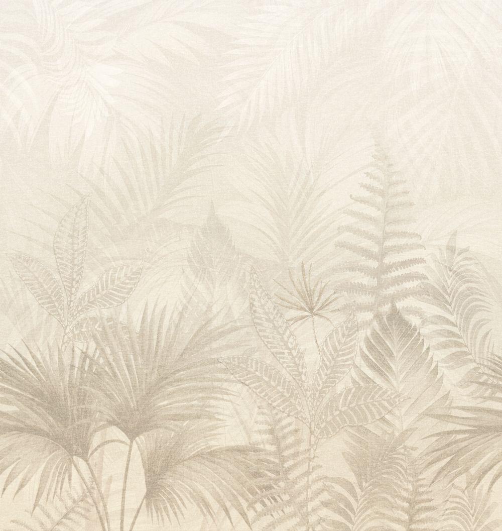 Veer Decor Linen Jungle Greige Wallpaper Mural