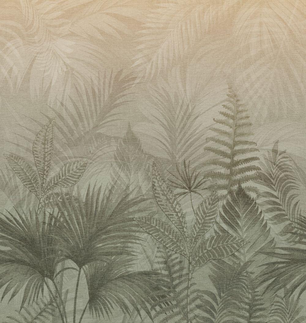 Veer Decor Linen Jungle Oil Green Wallpaper Mural