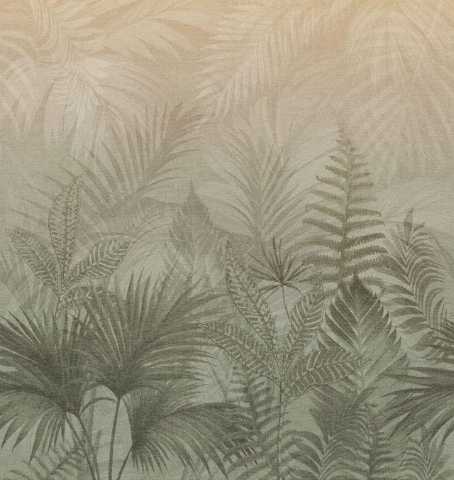 Veer Decor Linen Jungle Oil Green Wallpaper Mural