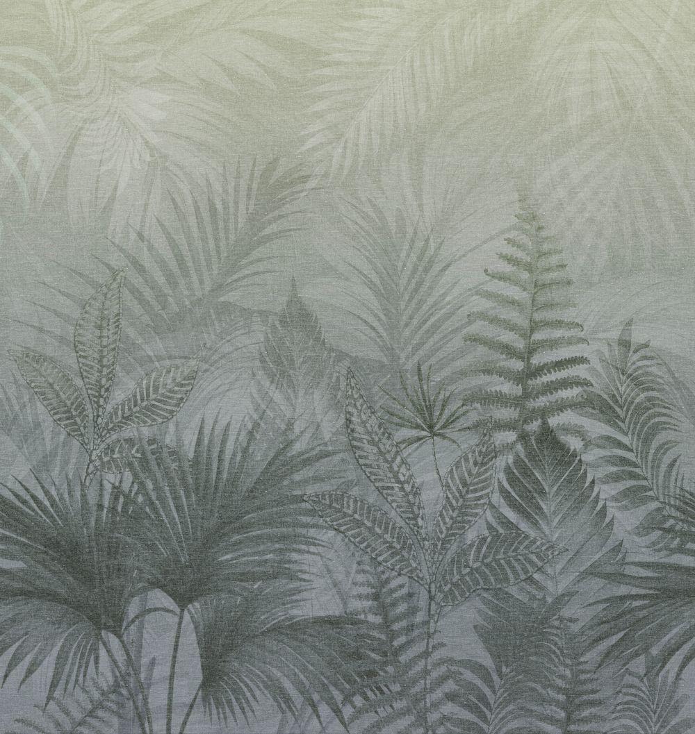 Veer Decor Linen Jungle Blue Fusion Wallpaper Mural