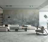 Veer Decor Linen Jungle Blue Fusion Wallpaper Mural